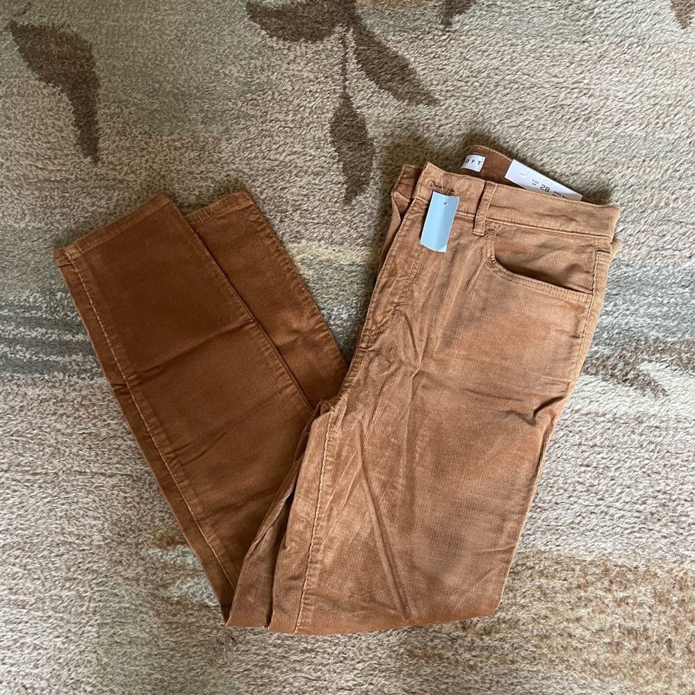NWT Loft high rise skinny corduroy pant 6P brown